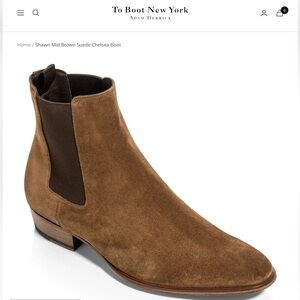 $495 To Boot New York Men's Shawn Mid Suede Chelsea Boots